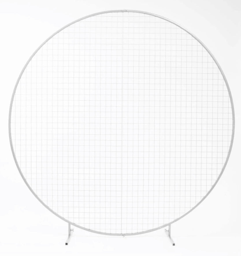 White Round Mesh Backdrop Wall HIRE