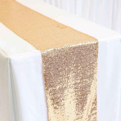 Antique Gold Sequin Table Runner HIRE