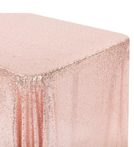 Large Rose Gold Sequin Table Overlay HIRE