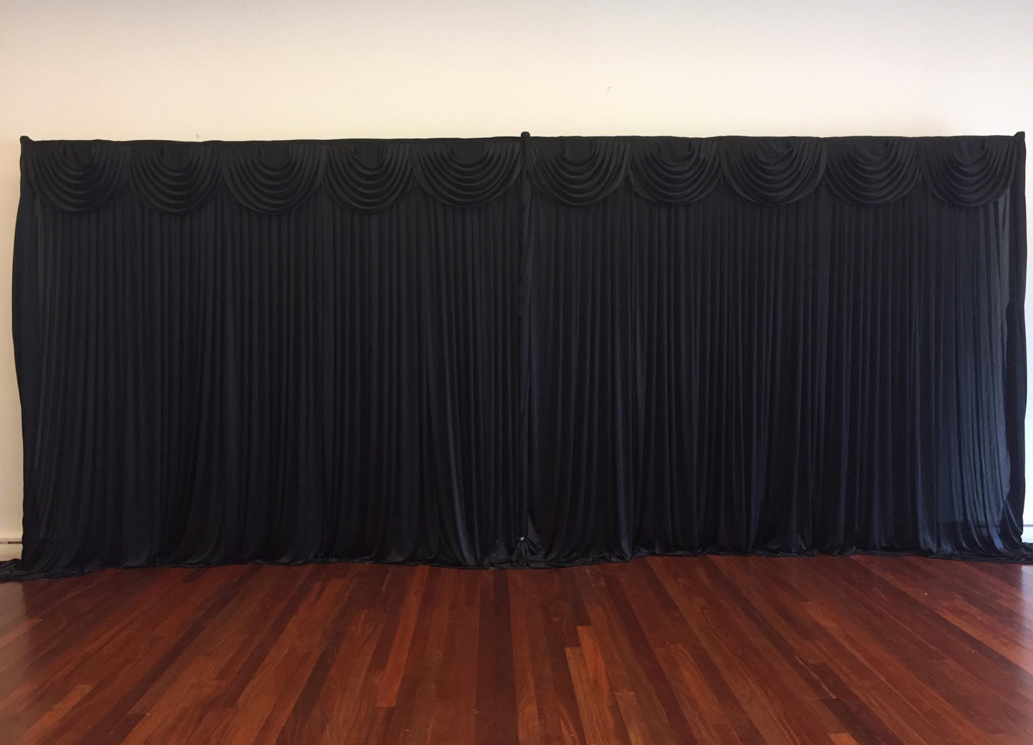 Black Satin Backdrop 3x6m Wide HIRE & INSTALL