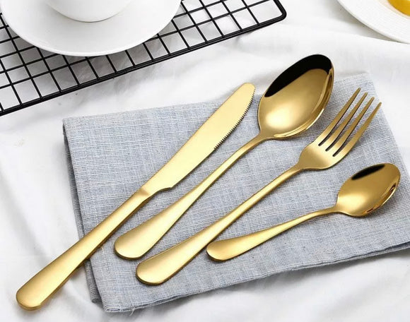 Gold Cutlery 4 Piece pp HIRE