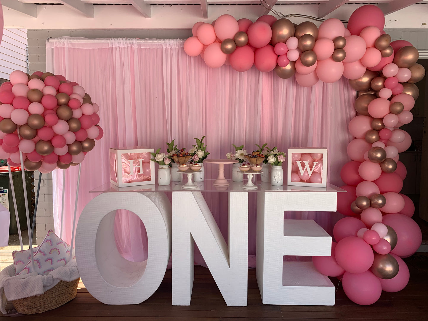 Baby Pink Sheer Freestanding Event Backdrop HIRE