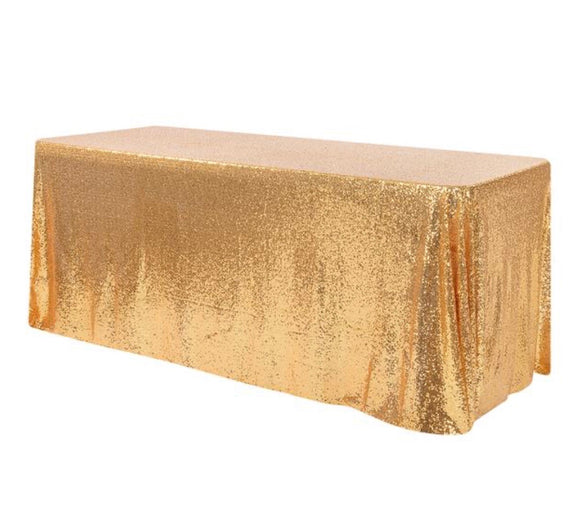 Gold Sequin Table Overlay HIRE