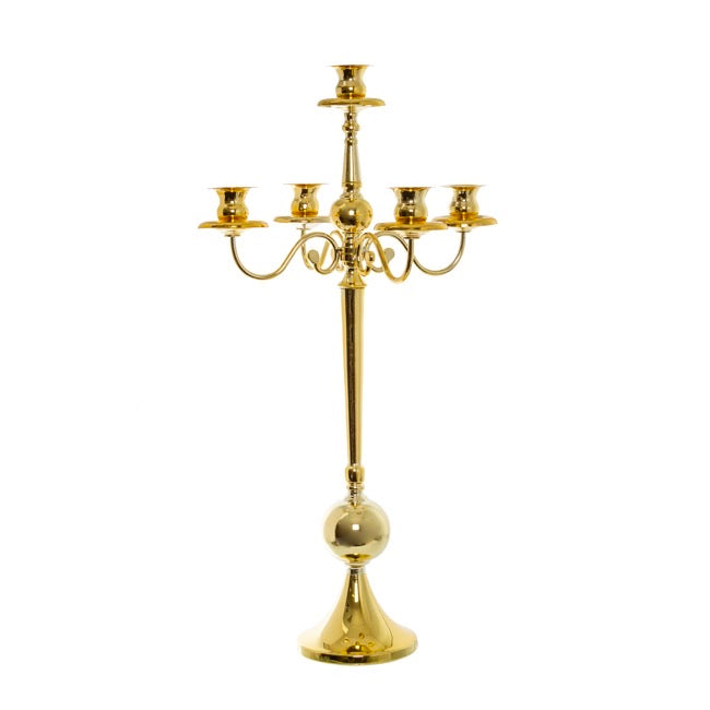 5 Arm Gold Candelabra HIRE