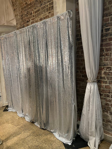 Silver Sequin Backdrop HIRE