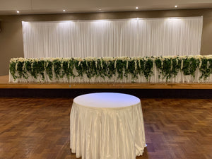 9M White Satin Freestanding Backdrop