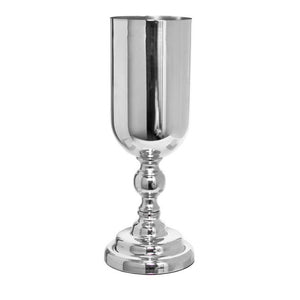 Silver Metal Urn Vase with Flowers HIRE