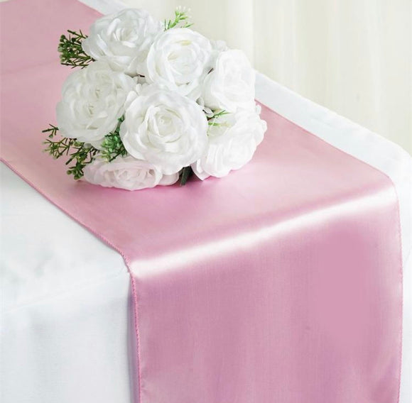Table Runner Pink Satin HIRE