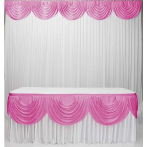 3m Satin Table Skirt with 3m Pink Swag