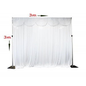 3m White Satin Backdrop HIRE