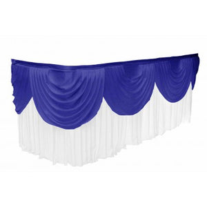 3m Satin Table Skirt with 3m Blue Swag