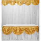 3m Satin Table Skirt with 3m w/Gold or Silver Swag