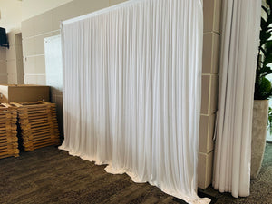 3m White Satin Backdrop HIRE