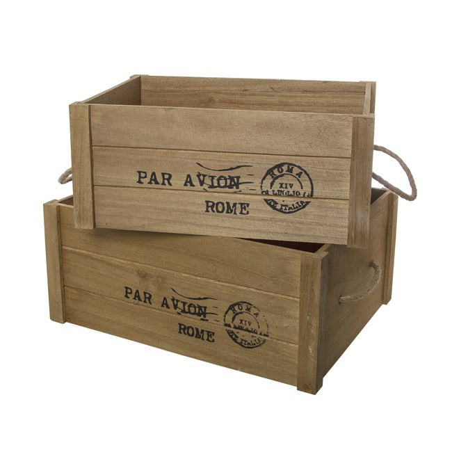 10 x Wooden Rectangle Crates HIRE